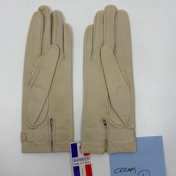 New With Tags ,Vintage Deep Cream Fine Buttersoft Kidskin Gloves, Barnier, … - Picture 2 of 8